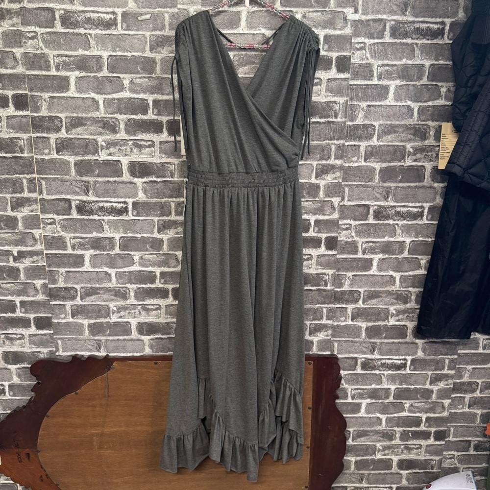 NWT Joyfolie GIOVANNA DRESS HEATHER CHARCOAL maxi - Picture 2 of 14